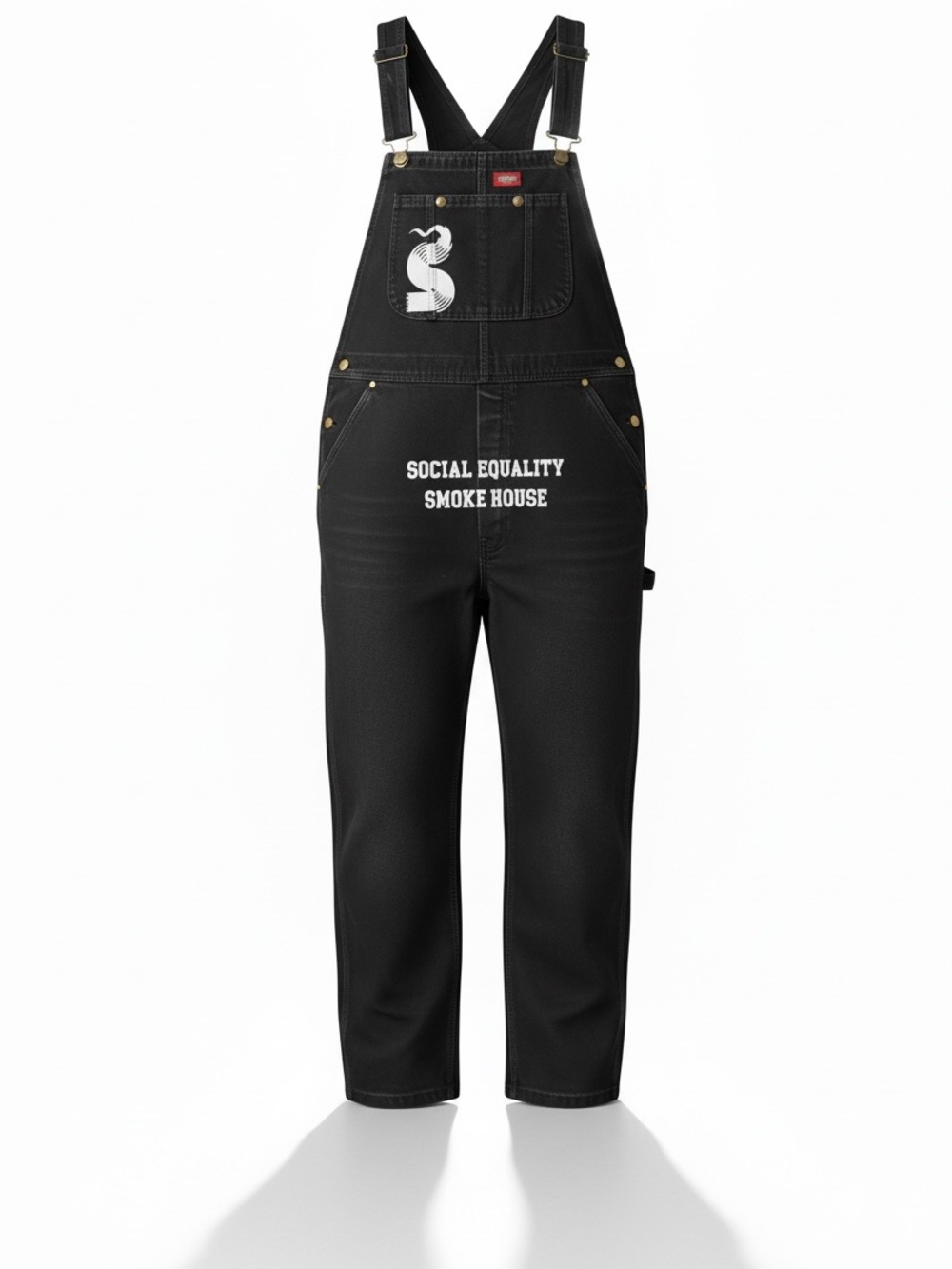 SESH Black Denim Bib Overalls - Social Equality Smoke House
